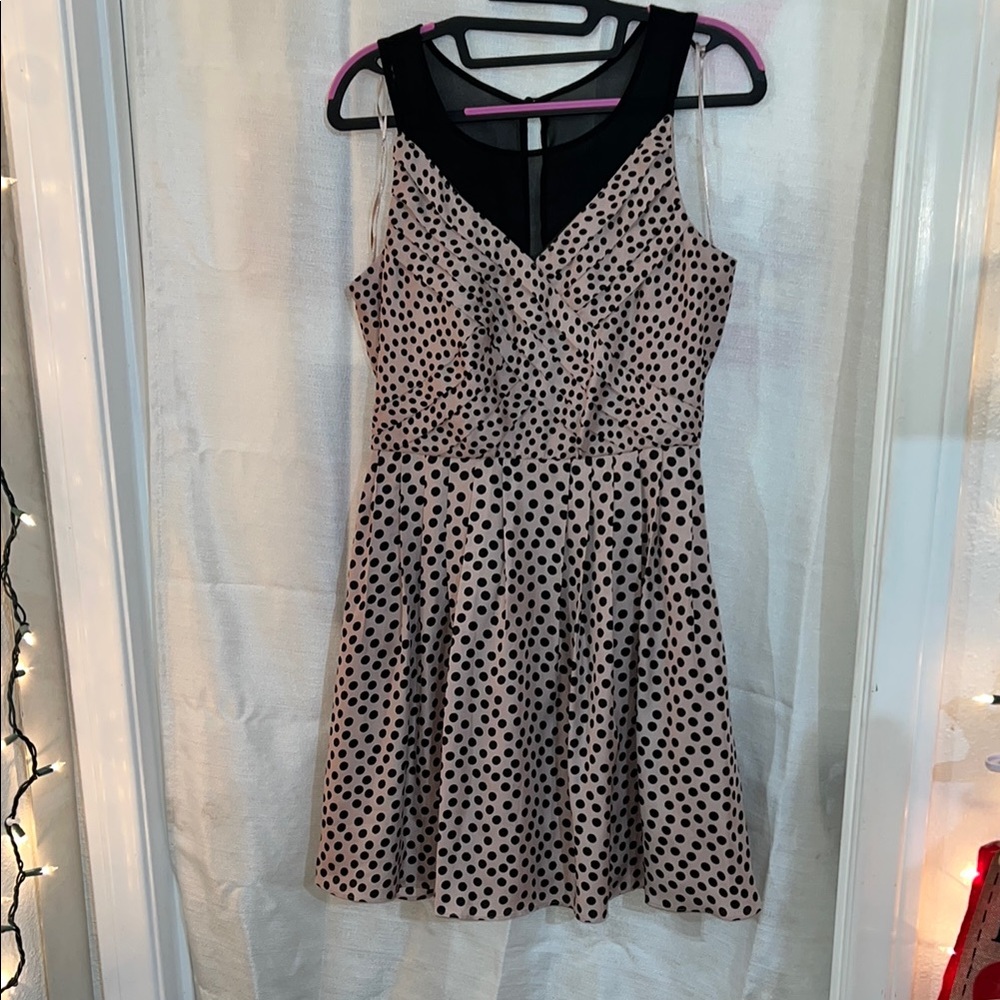 LC Lauren Conrad Black and White Fit and Flare Mini Dress